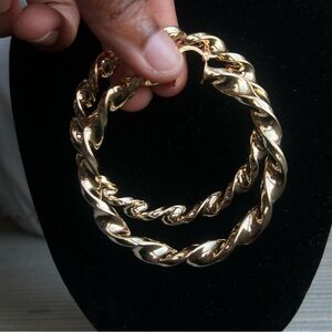 Gold Twisted Hoop Earrings